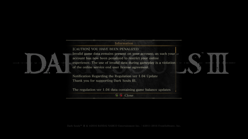 Dark souls III ban