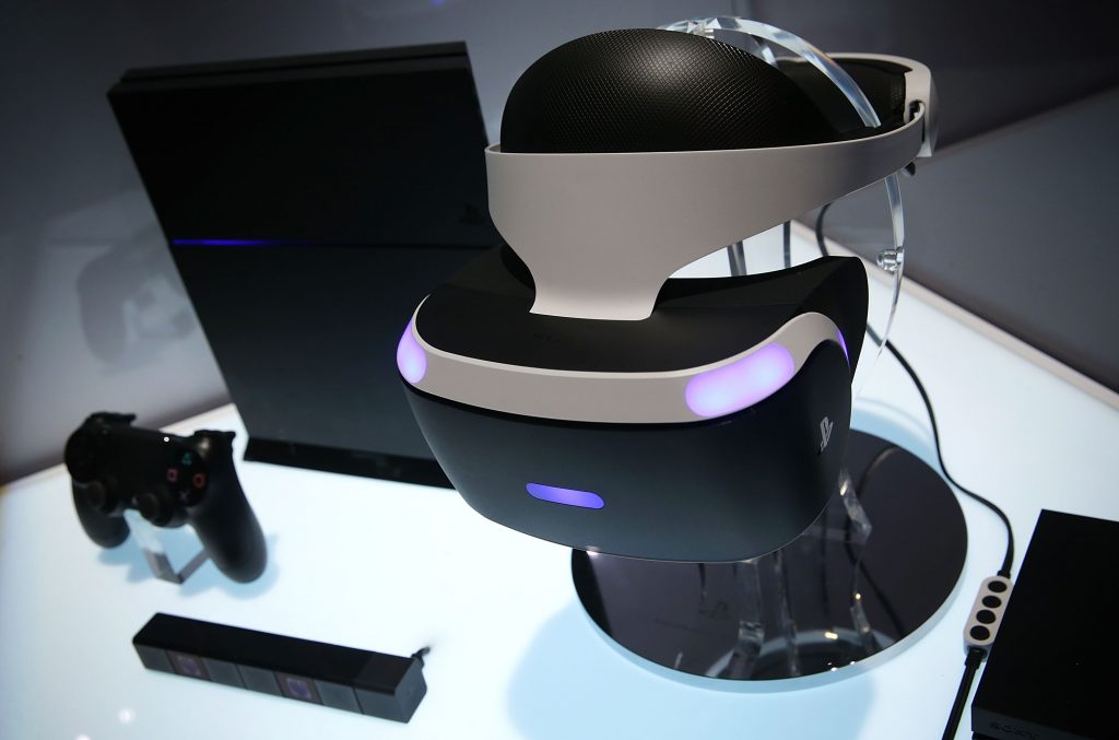 LAS VEGAS, NV - JANUARY 05: A reference model of the Sony PlayStation VR viewer is on display with a PlayStation 4 System during a press event for CES 2016 at the Mandalay Bay Convention Center on January 5, 2016 in Las Vegas, Nevada. CES, the world's largest annual consumer technology trade show, runs from January 6-9 and is expected to feature 3,600 exhibitors showing off their latest products and services to more than 150,000 attendees. (Photo by Alex Wong/Getty Images)