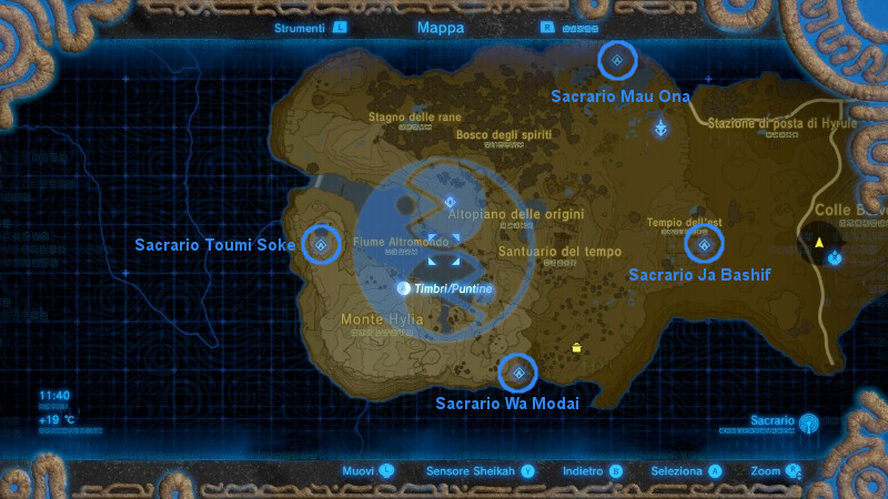 Zelda Breath of the Wild Sacrari Altopiano Origini mappa Nintendo Wii U Switch Gamempire