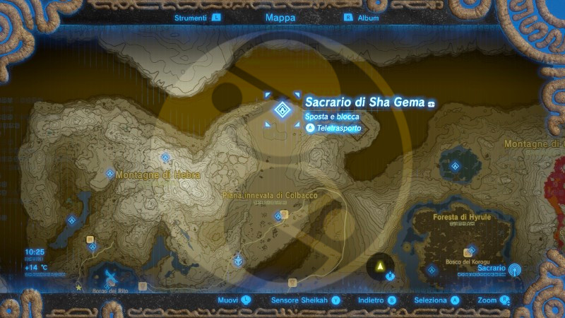 Zelda Breath of the Wild Sacrario Sha Gema mappa Nintendo Wii U Switch Gamempire