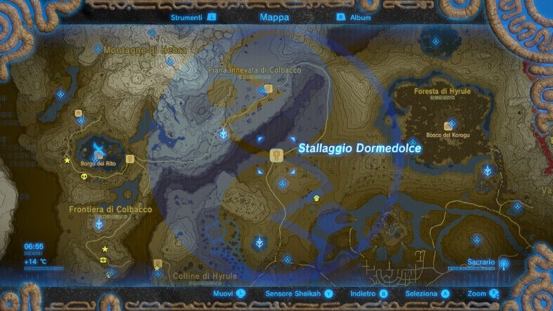 Zelda Breath of the Wild minisfida I Fossili di balena gigante Stallaggio Dormedolce mappa Nintendo Wii U Switch Gamempire