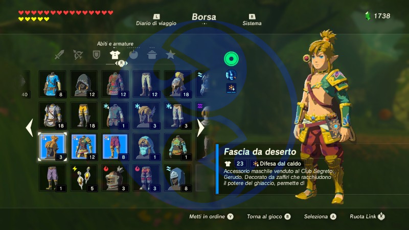 The Legend of Zelda Breath of the Wild guida armanture indossabili Set Deserto Gamempire